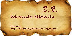 Dobrovszky Nikoletta névjegykártya